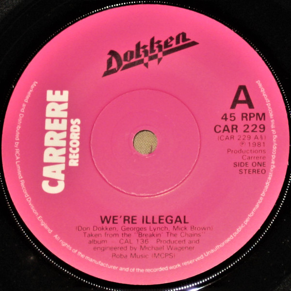 Dokken - We're Illegal - Used Vinyl Record 7" image 3