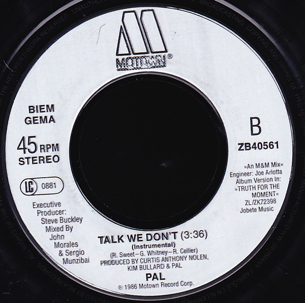 Pal - Talk We Don't - Used Vinyl Record 7" image 4
