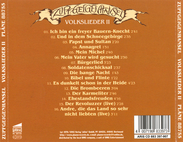 Zupfgeigenhansel - Volkslieder II - Used CD image 3