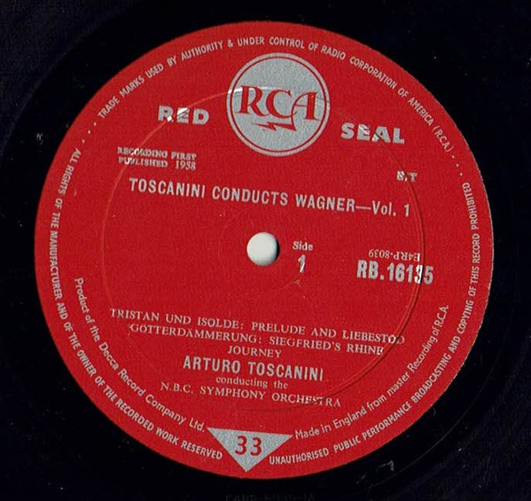 Richard Wagner - Toscanini Conducts Wagner - Vol. 1 - Used Vinyl Reco image 3