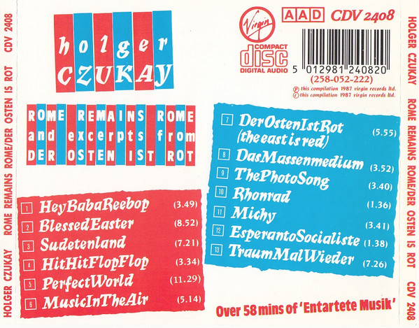 Holger Czukay - Rome Remains Rome And Excerpts From Der Osten Ist Rot - image 2