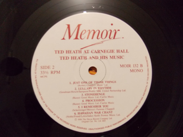 Ted Heath - At Carnegie Hall - Used Vinyl Record image 4