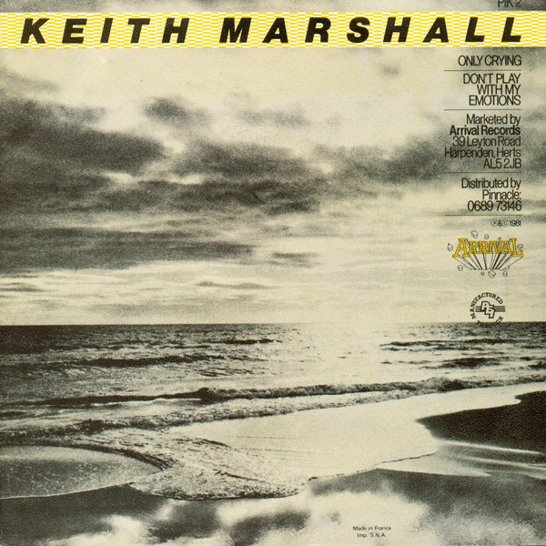 Keith Marshall - Only Crying - Used Vinyl Record 7" image 2