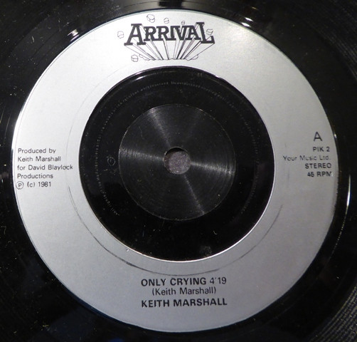 Keith Marshall - Only Crying - Used Vinyl Record 7" image 3