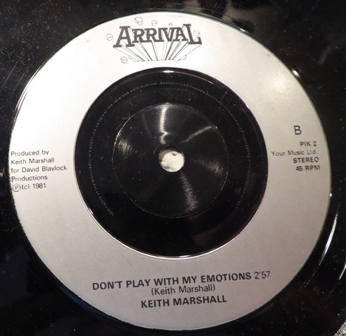 Keith Marshall - Only Crying - Used Vinyl Record 7" image 4