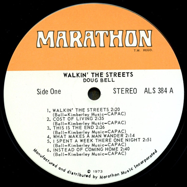 Doug Bell - Walkin' The Streets - Used Vinyl Record image 3