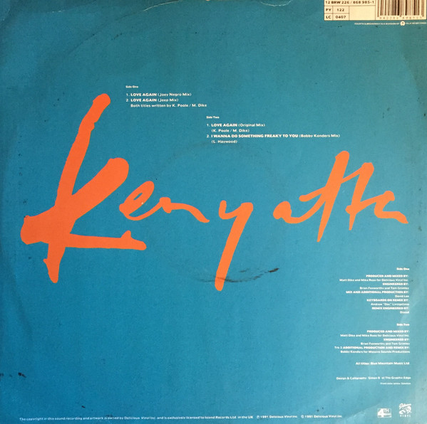 Kenyatta - Love Again - Used Vinyl Record 12" image 2