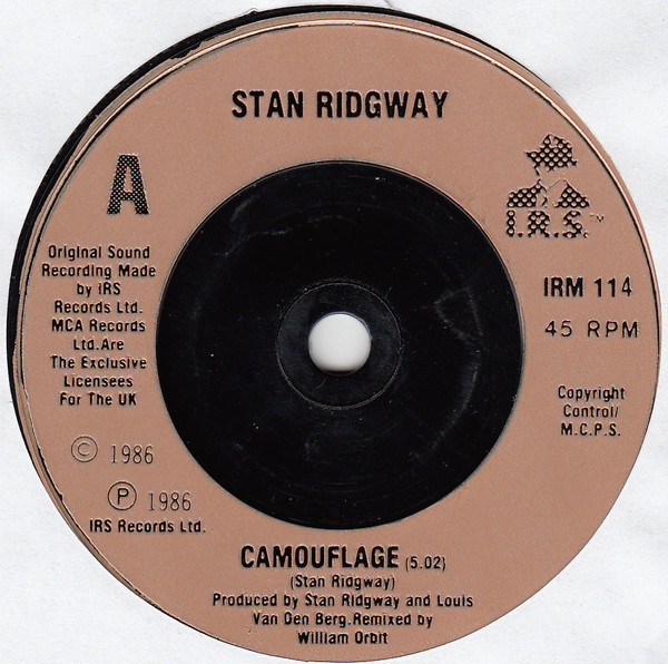 Stan Ridgway - Camouflage - Used Vinyl Record 7" image 3