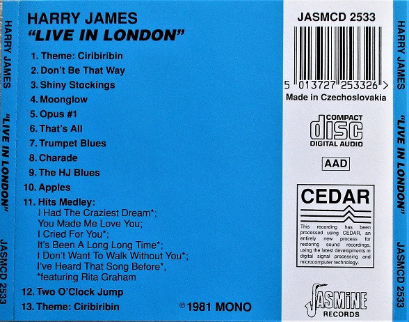 Harry James - Live - Used CD image 2