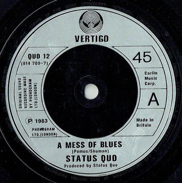 Status Quo - A Mess Of Blues - Used Vinyl Record 7" image 3