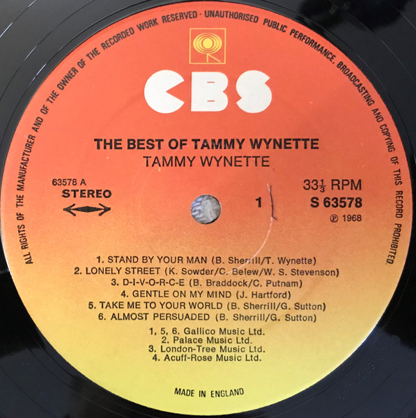 Tammy Wynette - Best Of  (Featuring: Stand By Your Man) - Used Vinyl image 3