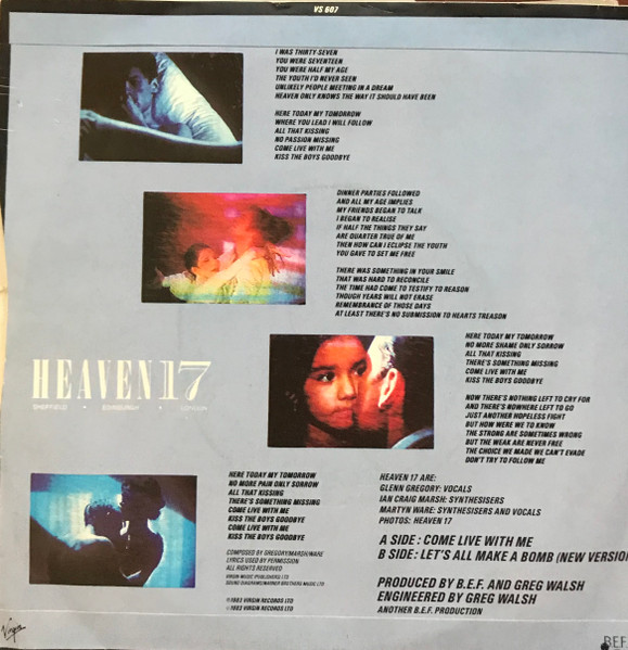 Heaven 17 - Come Live With Me - Used Vinyl Record 7" image 2