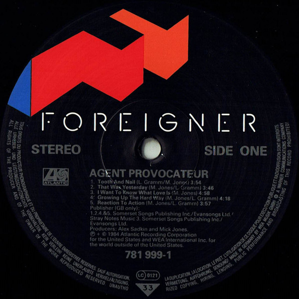 Foreigner - Agent Provocateur - Used Vinyl Record image 3