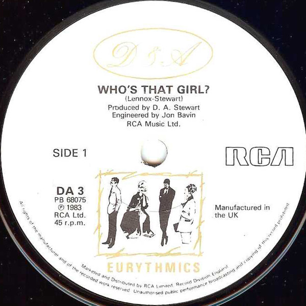 Eurythmics - Who's That Girl? - Used Vinyl Record 7" image 3