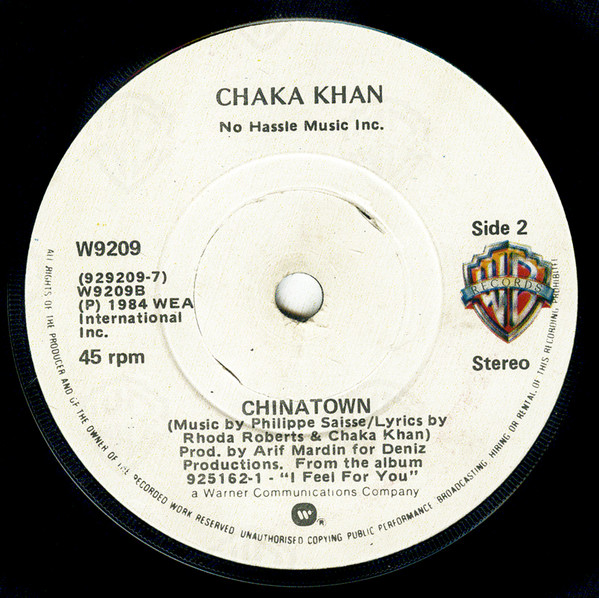 Chaka Khan - I Feel For You - Used Vinyl Record 7" image 2