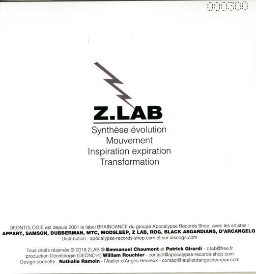 Z Lab - Synthèse & Évolution - Used Vinyl Record 12" image 2