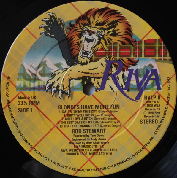 Rod Stewart - Blondes Have More Fun - Used Vinyl Record image 3