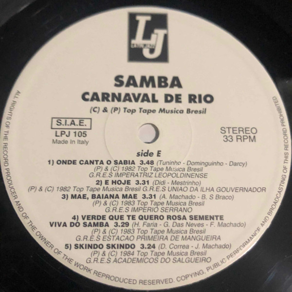Various - Samba Carnaval De Rio - Vinyl Record 12" image 7