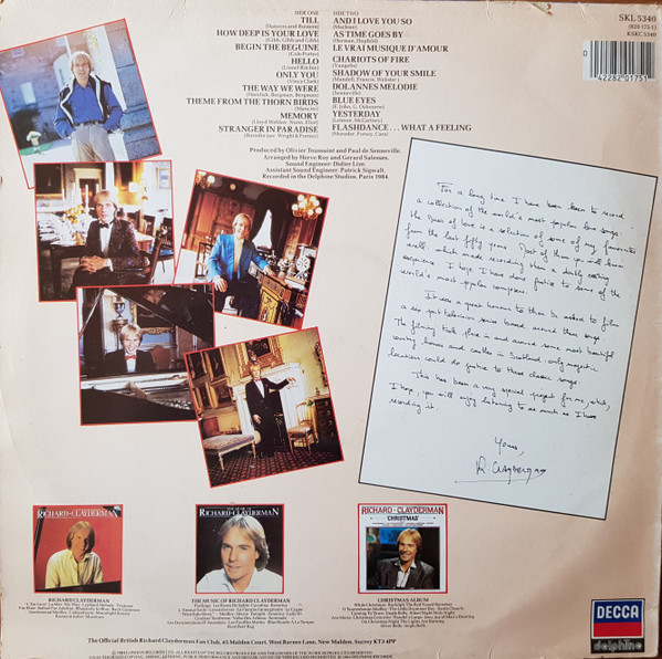 Richard Clayderman - Music Of Love - Used Vinyl Record image 2