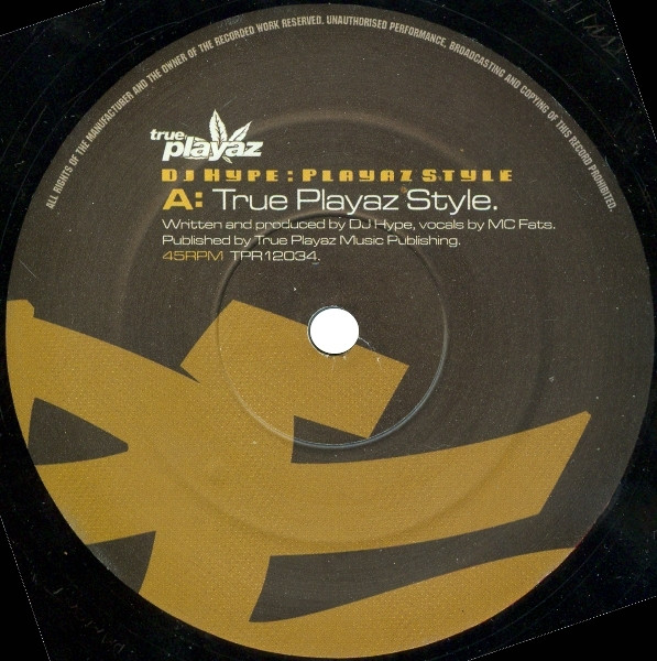 DJ Hype - Playaz Style - Used Vinyl Record 12" image 3