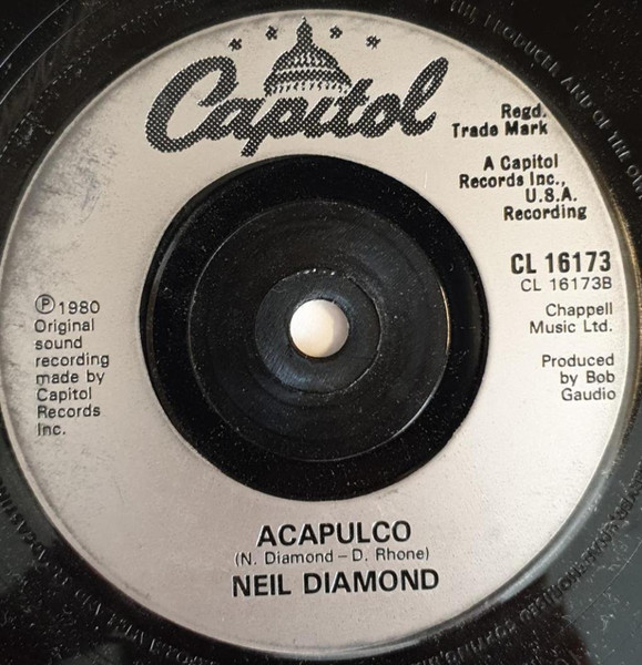 Neil Diamond - Love On The Rocks / Acapulco - Used Vinyl Record 7" image 2