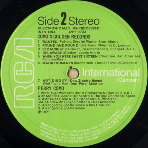 Perry Como - Como's Golden Records - Used Vinyl Record image 4