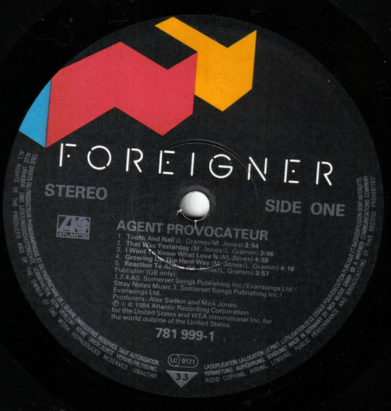 Foreigner - Agent Provocateur - Used Vinyl Record image 3