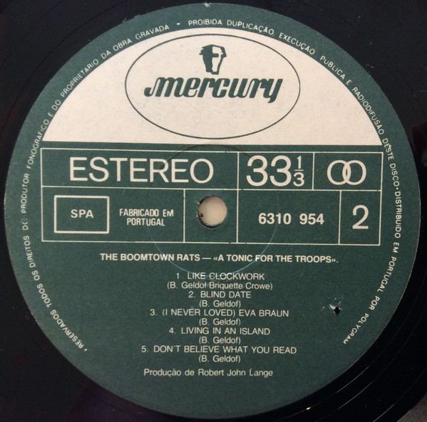 Boomtown Rats - A Tonic For The Troops - Used Vinyl Record image 4