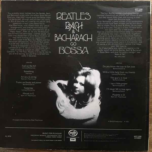 Alan Moorhouse - Beatles, Bach, Bacharach Go Bossa - Used Vinyl Recor image 2