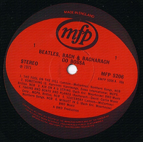 Alan Moorhouse - Beatles, Bach, Bacharach Go Bossa - Used Vinyl Recor image 3