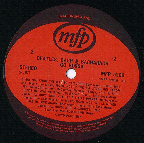 Alan Moorhouse - Beatles, Bach, Bacharach Go Bossa - Used Vinyl Recor image 4