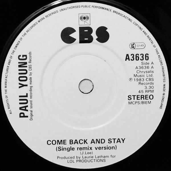 Paul Young - Come Back And Stay (Single Remix Version) - Used Vinyl Reco image 3