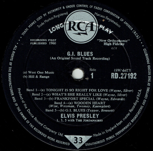 Elvis Presley - G.I. Blues - Used Vinyl Record Album image 3