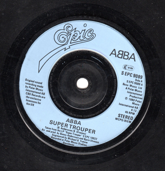 ABBA - Super Trouper / The Piper - Used Vinyl Record 7" image 3