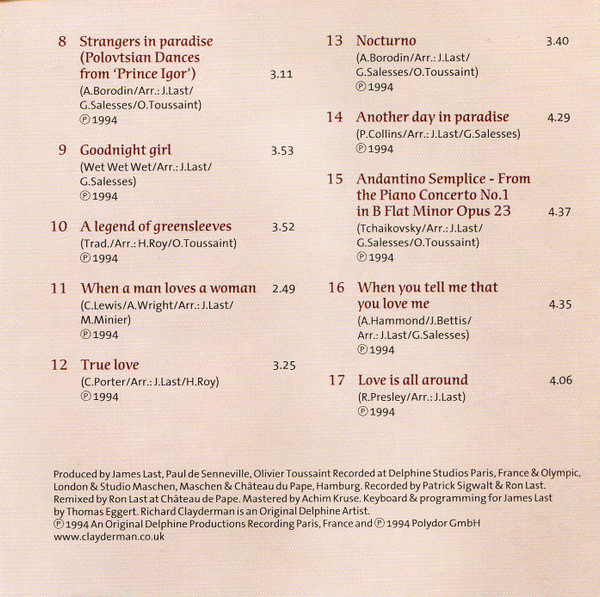 James Last - Love Songs - Used CD image 5