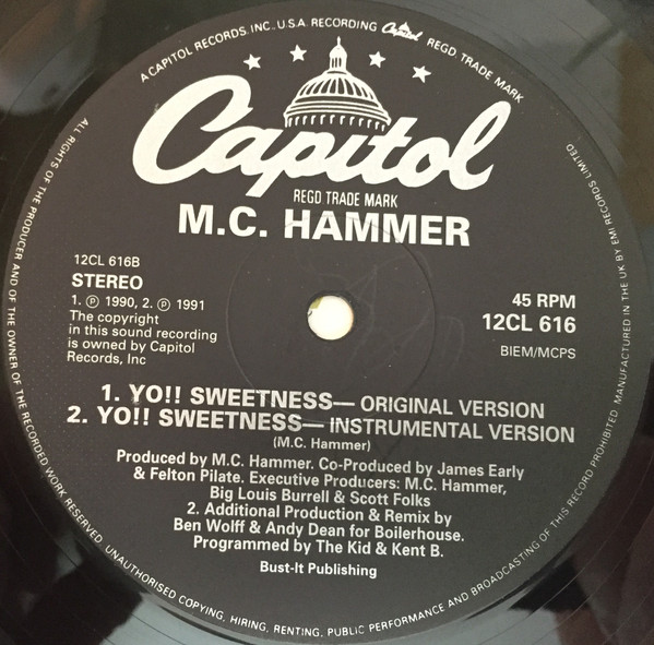MC Hammer - Yo Sweetness (Is My Weakness) - Used Vinyl Record 12" image 4
