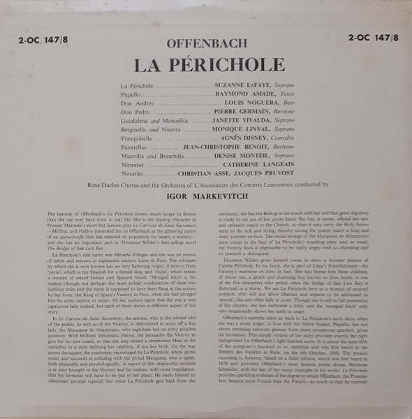 Jacques Offenbach - La Perichole - Used Vinyl Record image 2