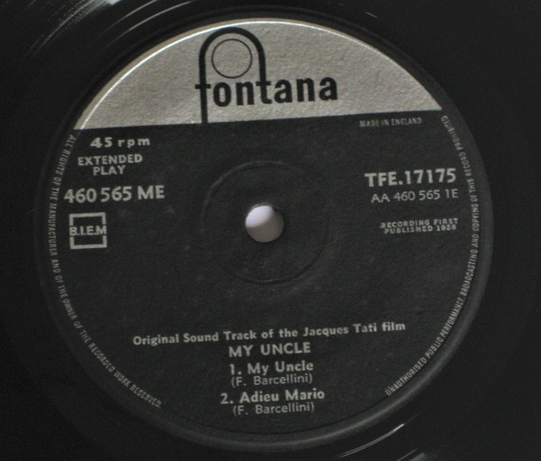 Franck Barcellini - Original Sound Track Of The Jacques Tati Film “My image 3