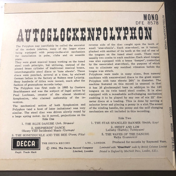 Superpolyphon - Victorian Juke Box - Used Vinyl Record 7" image 2