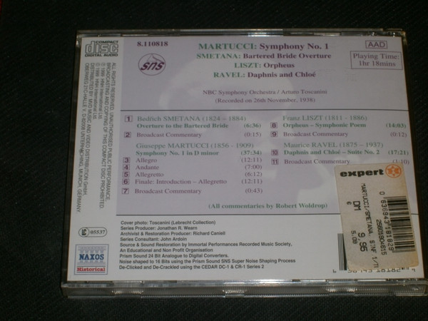 Arturo Toscanini - Werke Von Martucci, Smetana, Liszt, Ravel - Used C image 2