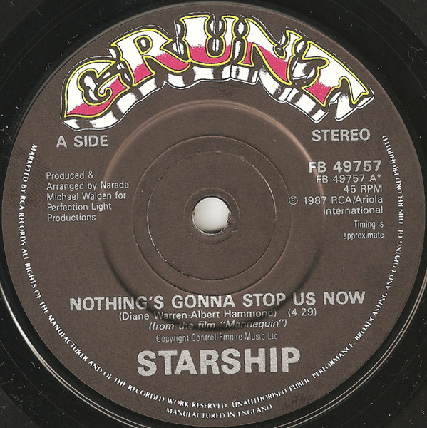 Starship - Nothing's Gonna Stop Us Now - Used Vinyl Record 7" image 3