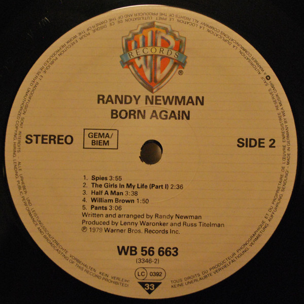 Randy Newman - Born Again - Used Vinyl Record image 4
