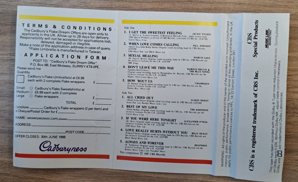Various - Cadbury's Flake Dream Collection - Used Cassette image 2