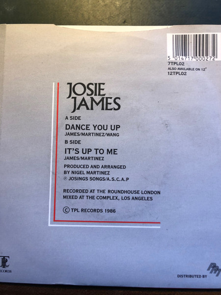 Josie James - Dance You Up - Used Vinyl Record 7" image 2