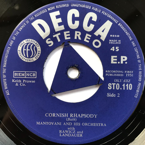 Mantovani And His Or - Warsaw Concerto / Cornish Rhapsody - Used Viny image 4