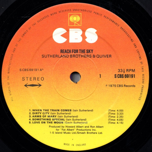 Sutherland Brothers - Reach For The Sky - Used Vinyl Record image 3