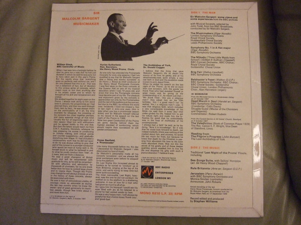 Sir Malcolm Sargent - Music Maker - Used Vinyl Record image 2