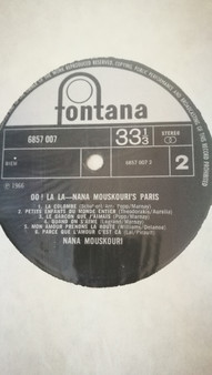 Nana Mouskouri - Oo! La La 'S Paris - Used Vinyl Record image 4