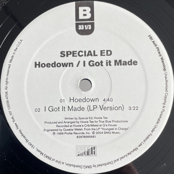 Special Ed - I Got It Made / Hoedown - Used Vinyl Record 12" image 2