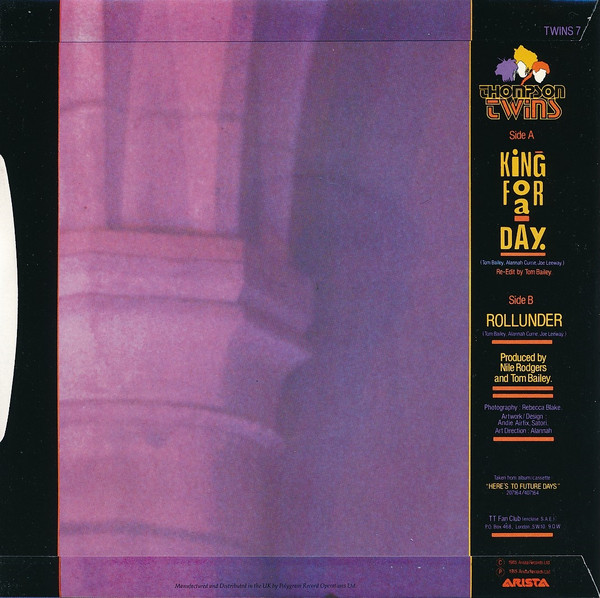 Thompson Twins - King For A Day - Used Vinyl Record 7" image 2